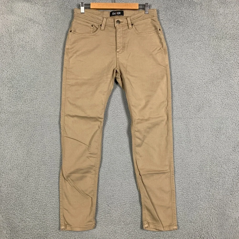 Du/er N2X‎ Pants No Sweat Men's 32 x 32 Khaki Stretch Performance Slim Tapered